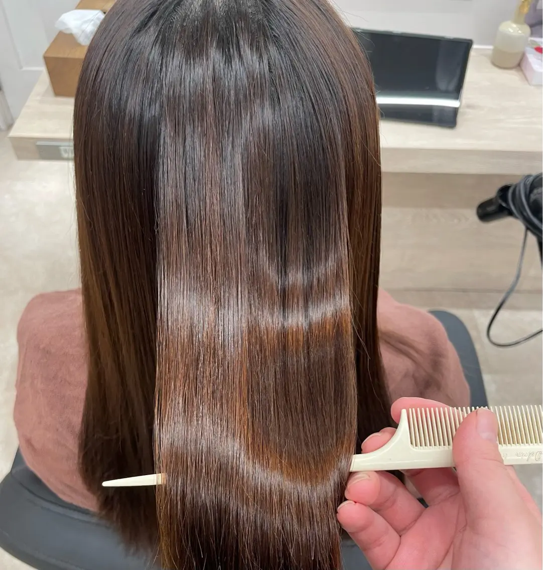 ミディアム カラー パーマ ヘアアレンジ 🫧縮毛矯正/髪質 改善🫧熊野未来のヘアスタイル