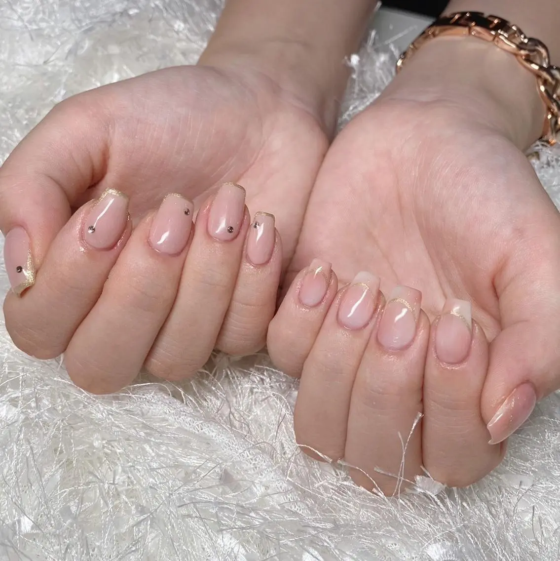 ネイル 長さ出し フレンチネイル ジェルネイル グラデーション 韓国ネイル ハンドネイル Nail&eye Belire 新宿のネイルデザイン