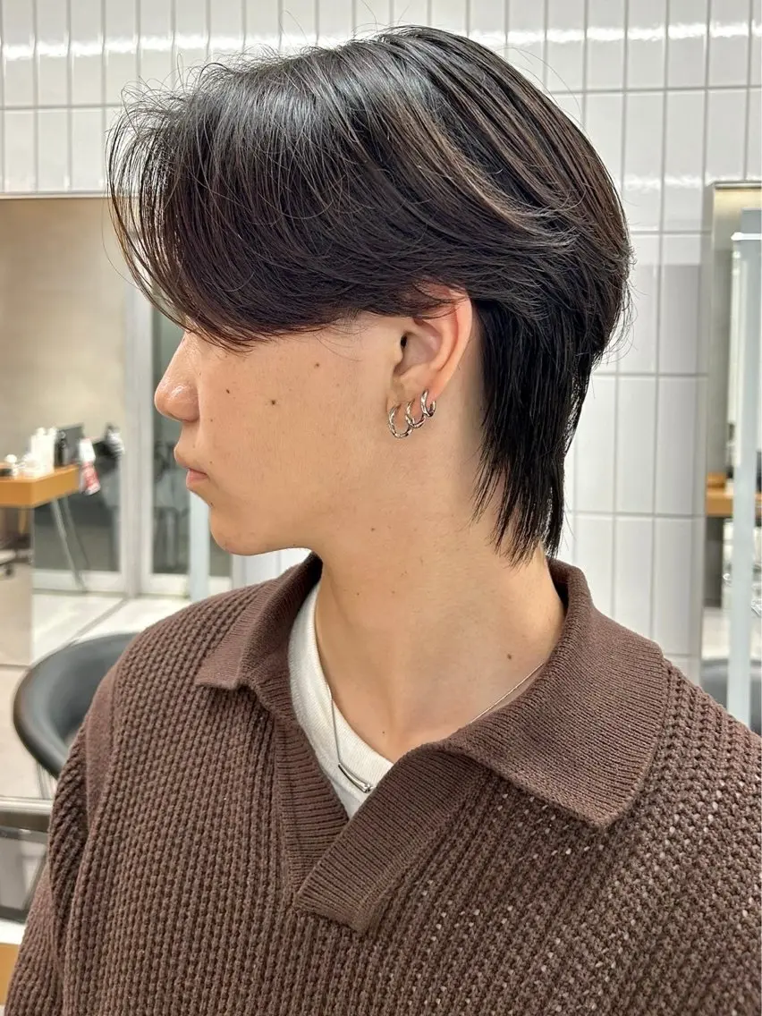 メンズ レイヤーカット 暖色カラーayuのヘアスタイル