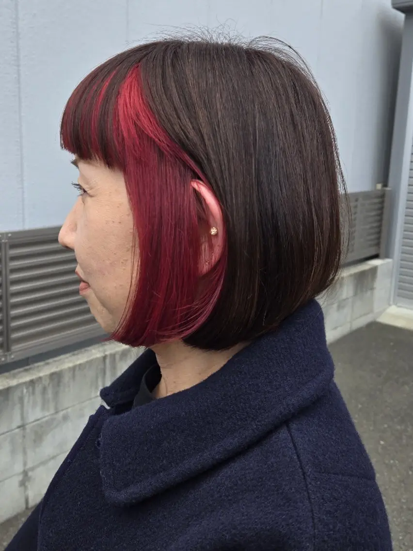ミディアム カラー デザインカラー カット ヘアカラー 遠藤 史秋のヘアスタイル