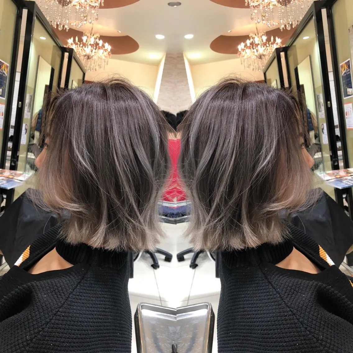 ミディアム カット ヘアカラー Y Uのヘアスタイル