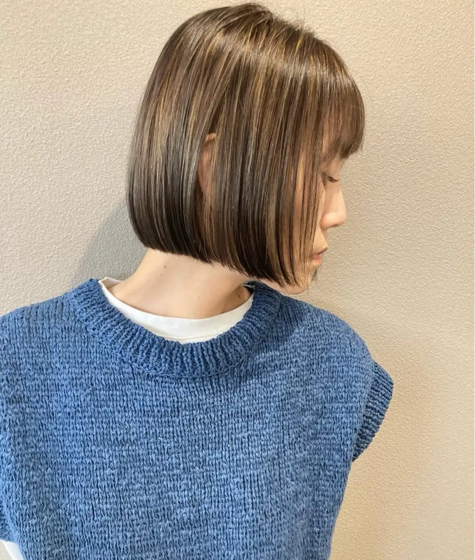 ショート ボブ ハイライト ❄️透明感カラー / ハイトーン❄️WAOのヘアスタイル