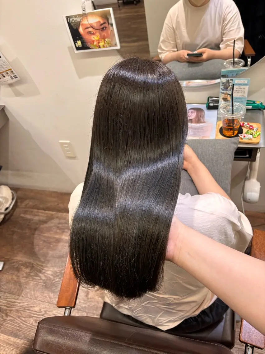 ロング 縮毛矯正 いのうえ あやののヘアスタイル