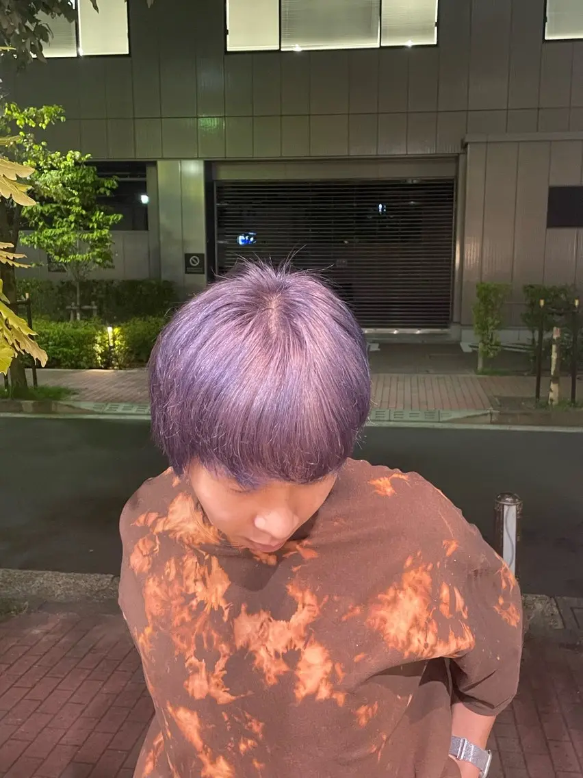 ショート パープルカラー ヘアカラー 【🥀履歴修正🥀】 ハイトーン職人/拓真のヘアスタイル