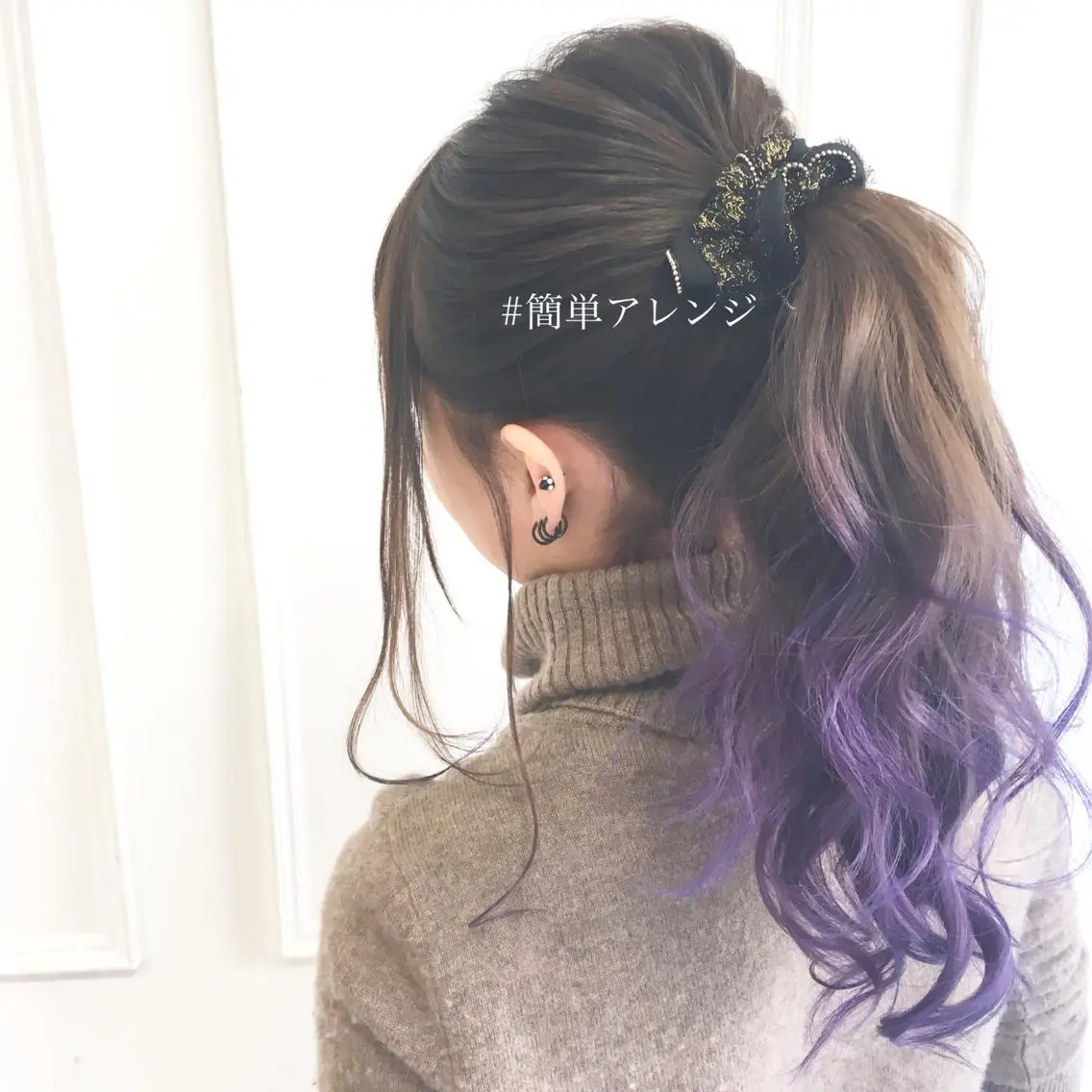 ロング カラー ヘアアレンジ グレージュ ボブ 小顔カット ◆感動口コミ/最小顔 理論カット◆森口 峻のヘアスタイル