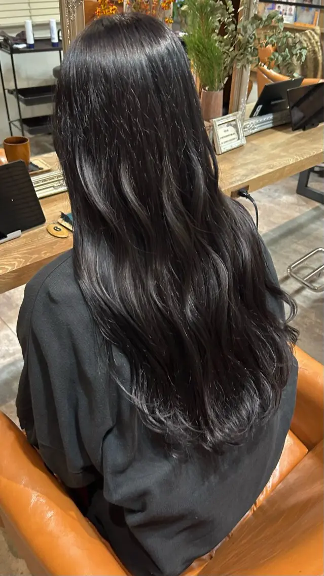 ロング カラー ダークグレー ダークグレージュ グレージュ ヘアカラー トリートメント HARE nene🐿🍡のヘアスタイル