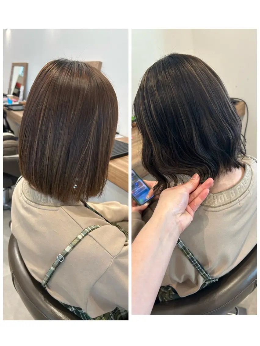 ミディアム カラー やまこし 美裕樹のヘアスタイル