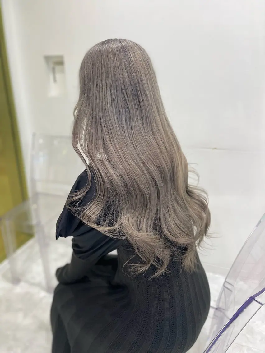 ロング カラー シルバー ヘアカラー 中韓レイヤー/ ブラウン🤎はやとのヘアスタイル
