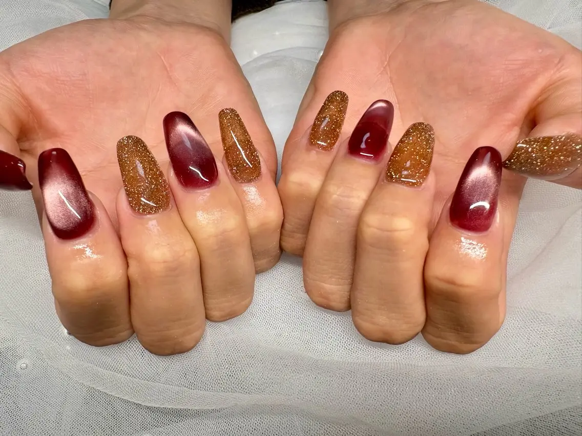 ネイル フラッシュネイル マグネットネイル ワンカラーネイル 新宿マグネット Mii Nailのネイルデザイン