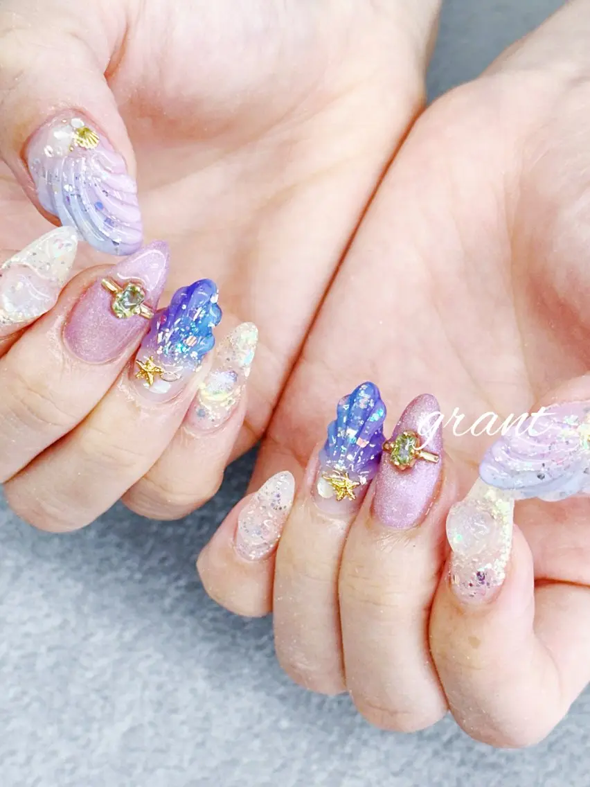 ネイル 夏ネイル ハンドネイル nailsalon grantのネイルデザイン