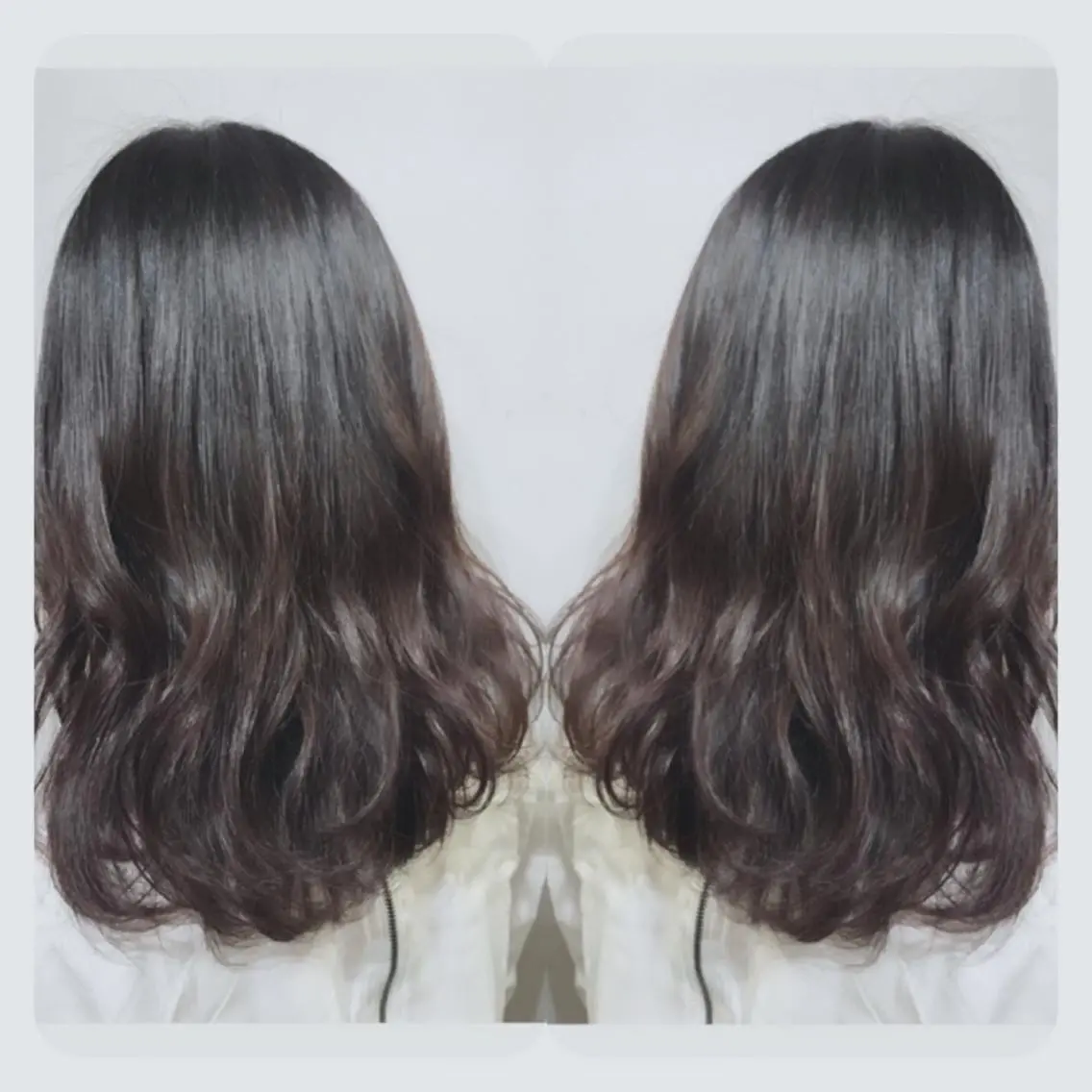 ミディアム カラー グラデーションカラー パープルカラー yui .のヘアスタイル