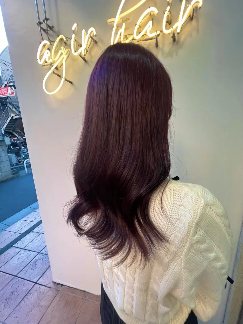 セミロング カット ヘアカラー トリートメント 🩷艶カラー 🧡💛リサ🫧のヘアスタイル