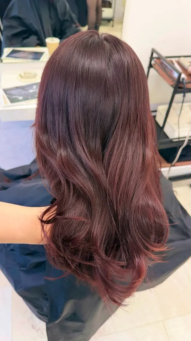 ロング カラー ヘアアレンジ ブラウンカラー 髪質改善 レイヤーカット トリートメント momo /レイヤー/暖色のヘアスタイル