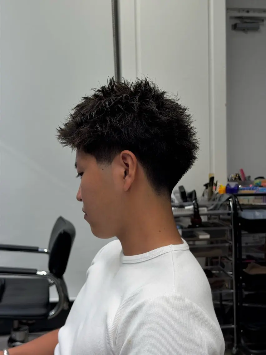 ショート メンズ フェードカット スパイキーショート ショートヘア カット byfifth天神/ メンズパーマ特化美涼のヘアスタイル