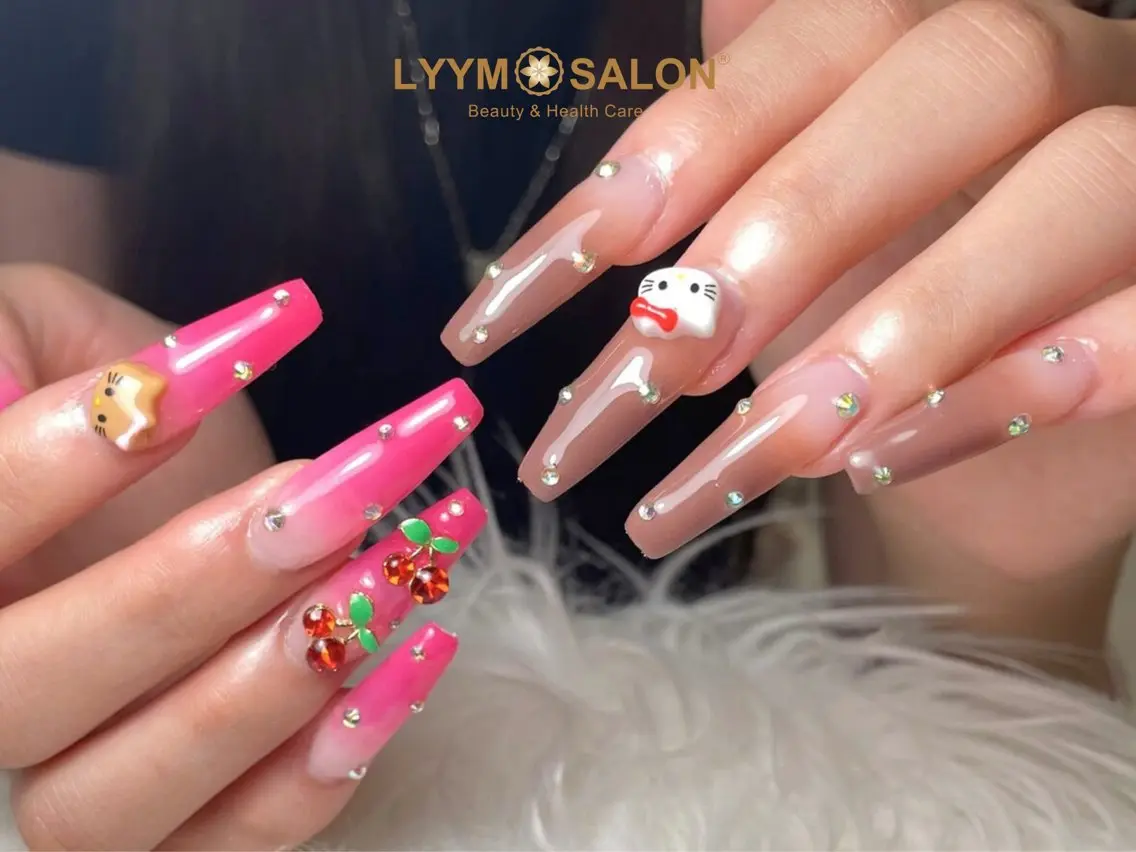 ネイル ボルドー ブラウン チークネイル ドット フットネイル ハンドネイル VAN NAIL 海老名展のネイルデザイン