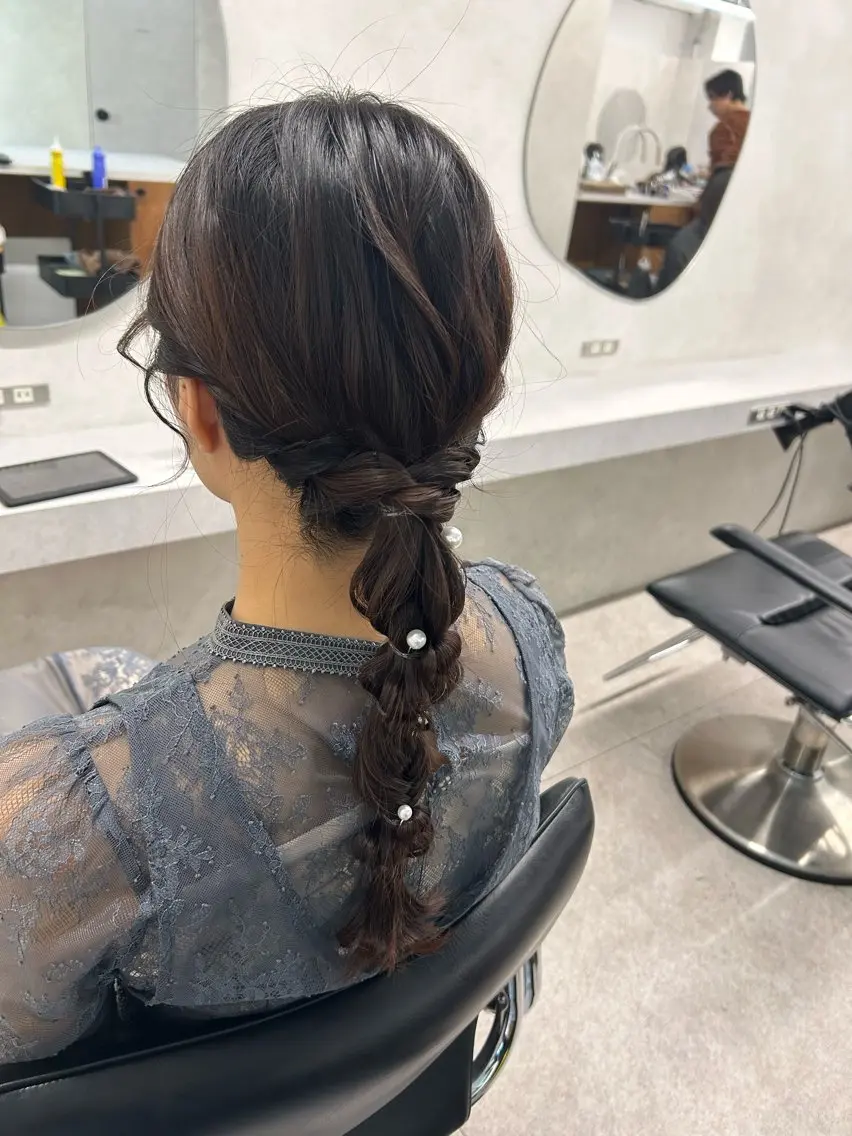 ロング ヘアアレンジ ヘアセット 🎀HARU/ボブ/ セット/暖色🫧のヘアスタイル