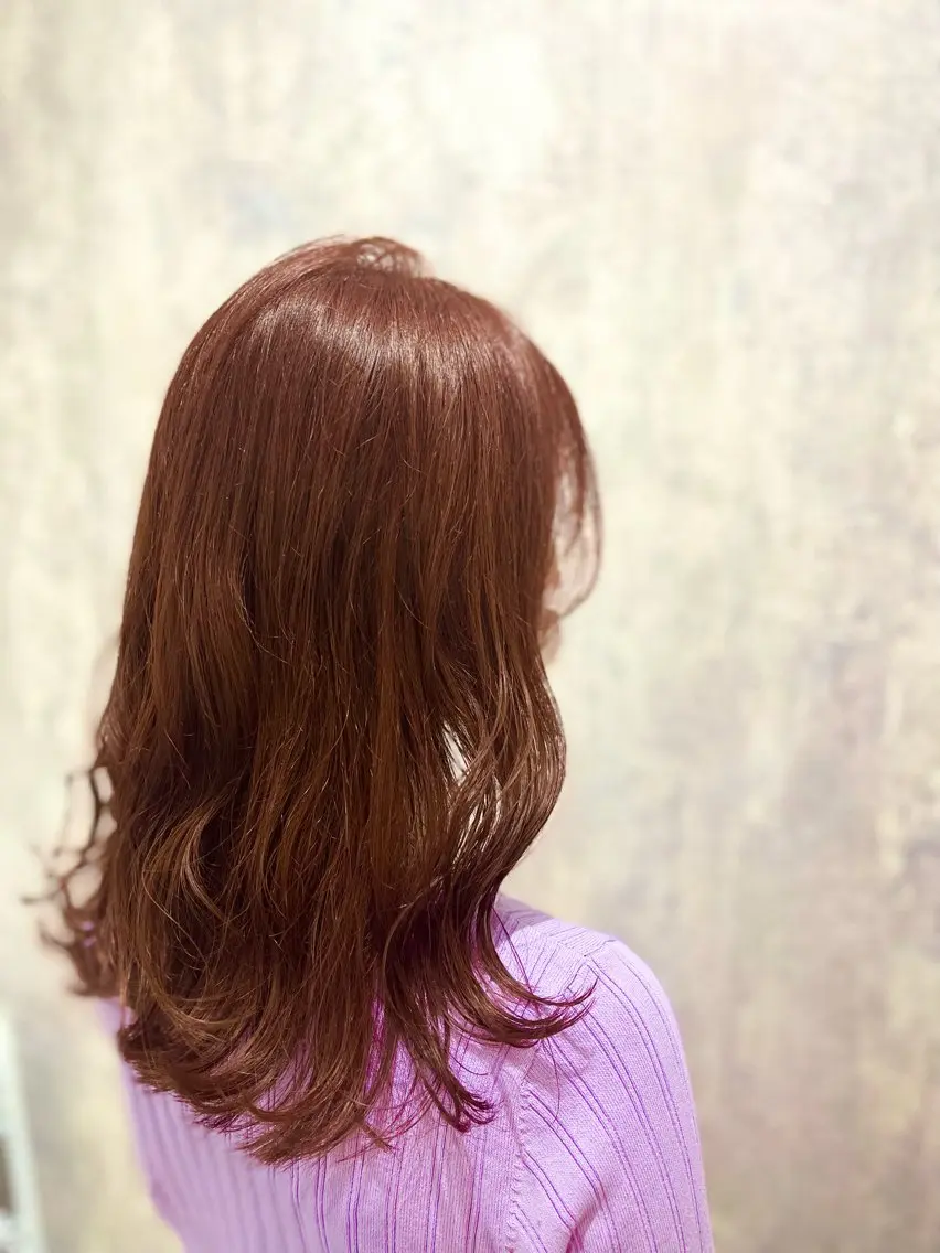 セミロング カラー ベージュカラー ピンクカラー ピンクベージュ 詩乃🎀ピンク 暖色系🫧レイヤーのヘアスタイル