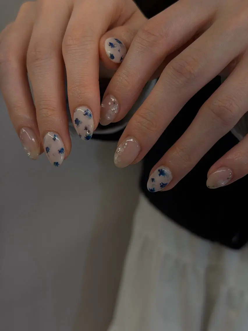 ネイル ジェルネイル マグネットネイル ニュアンスネイル パラジェル リボン ハンドネイル ハンドケア Bana_ Nailのネイルデザイン