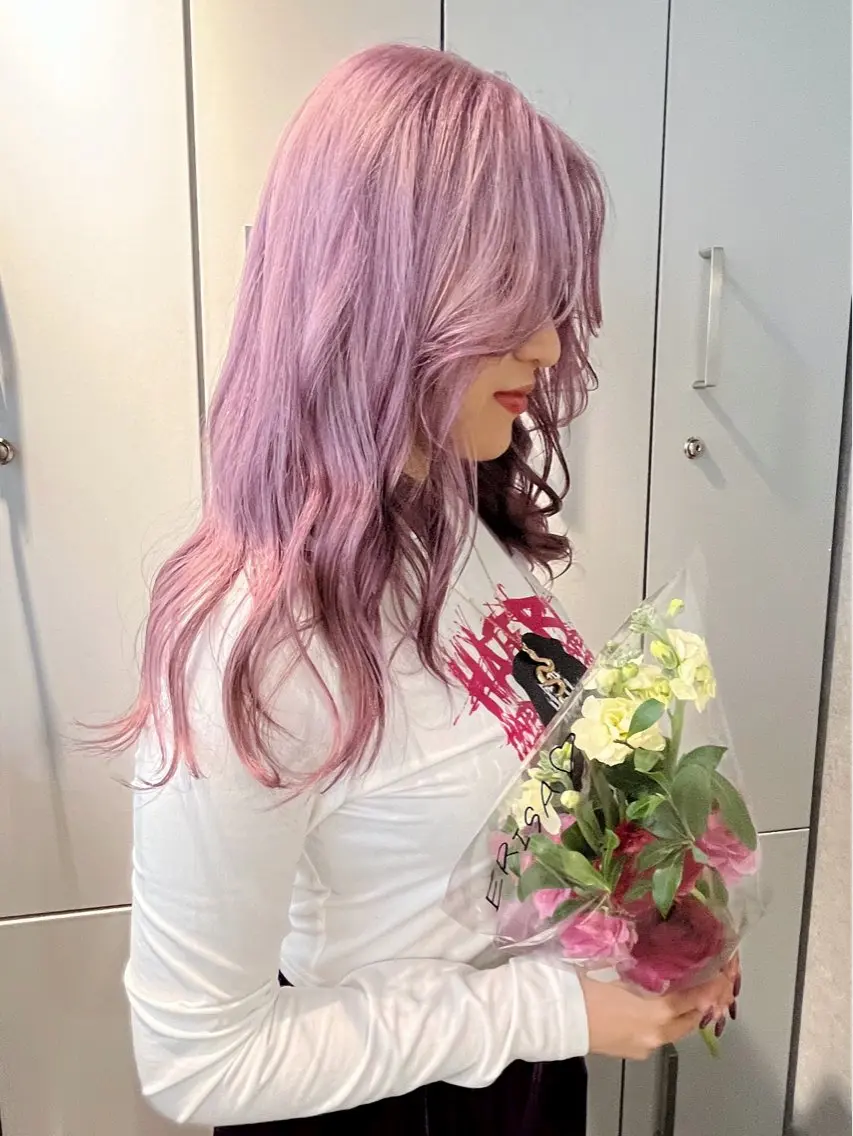 ロング カラー ラベンダーカラー ピンクカラー ピンクラベンダー YUZUKI 🌙のヘアスタイル