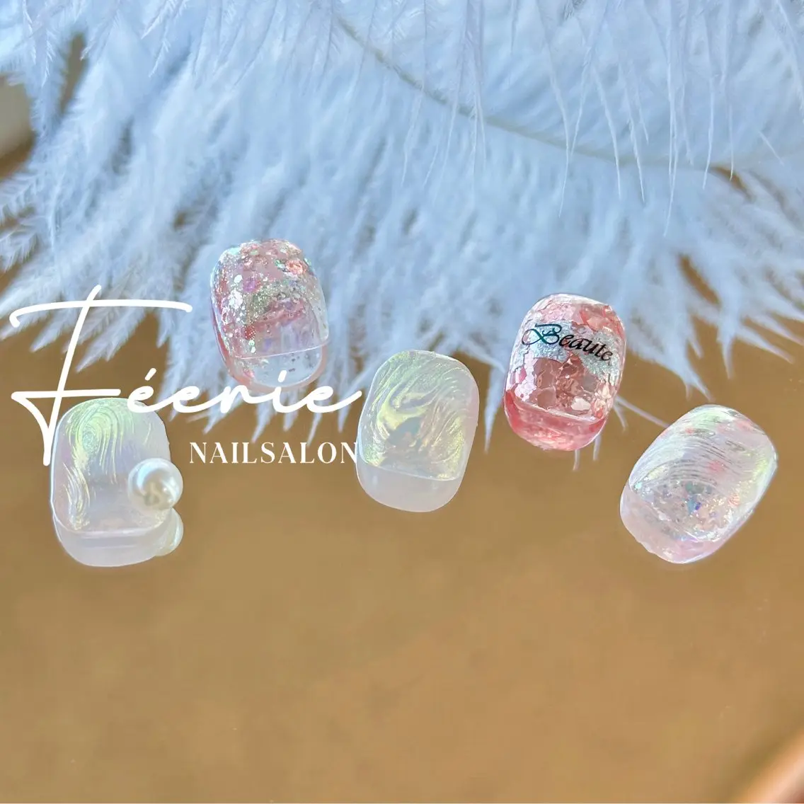 ネイル クリアネイル フットネイル フレンチネイル ジェルネイル 韓国ネイル nail salon Feerieのネイルデザイン
