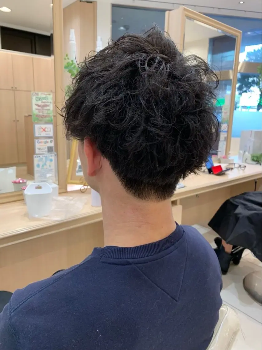 パーマ メンズ カット パーマ 上村 夢斗のヘアスタイル