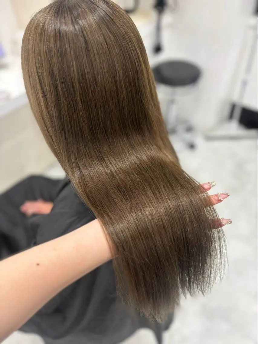 ロング ヘアカラー トリートメント ヘアセット 🎀暖色カラー🎀 韓国ヘア まなかのヘアスタイル