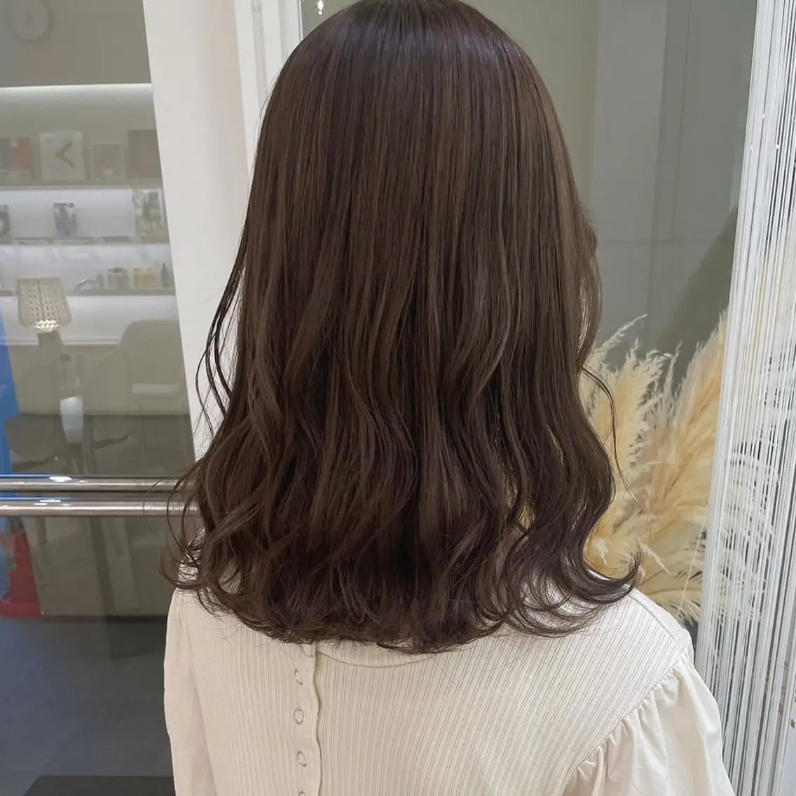 セミロング カラー ブラウンカラー チョコレートブラウン ParveMix¦ 出石 菜々🥂のヘアスタイル