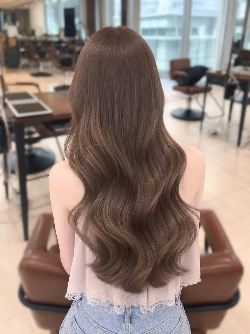 ロング カラー ヘアカラー トリートメント みこ🌙艶カラー/ 透明感ブラウン🤎のヘアスタイル