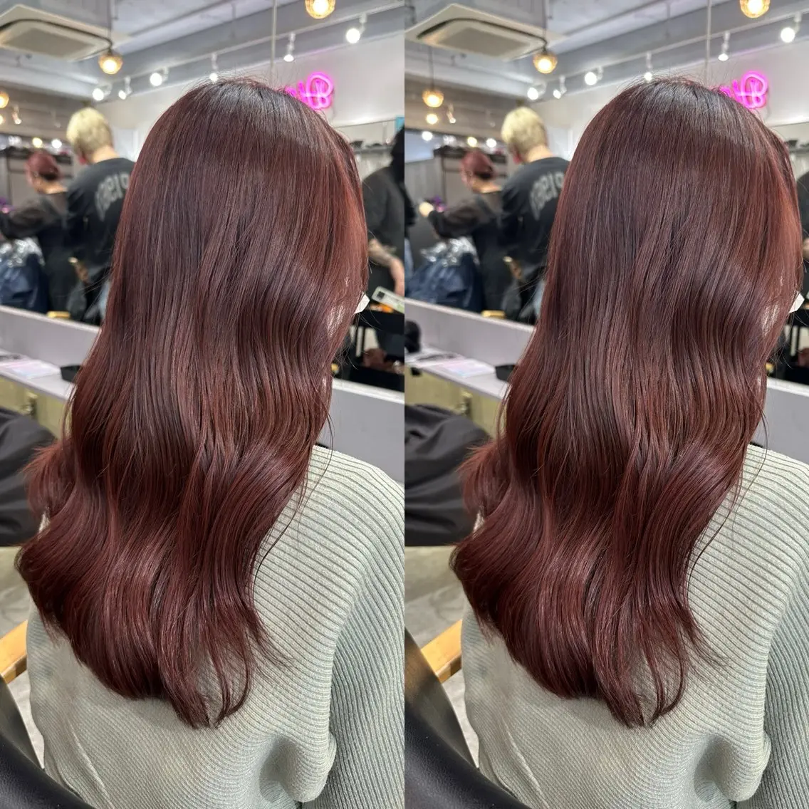 セミロング カラー ブリーチ 透明感カラー インナーカラー ブリーチなしカラー レッドカラー カット ヘアカラー トリートメント 髪質改善🩵縮毛矯正 代々木/木下のヘアスタイル