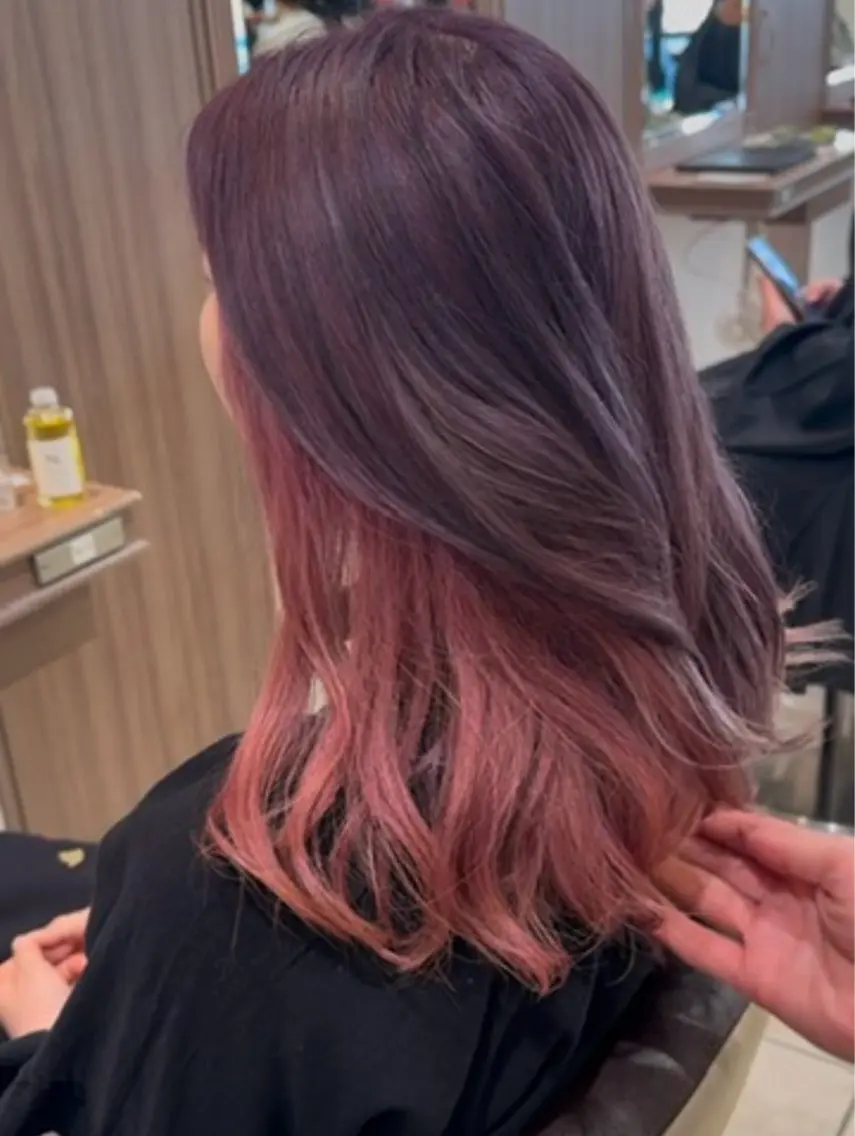 セミロング カラー カット ヘアカラー トリートメント ブリーチ🎨デザイン カラー/れいじ🩶のヘアスタイル