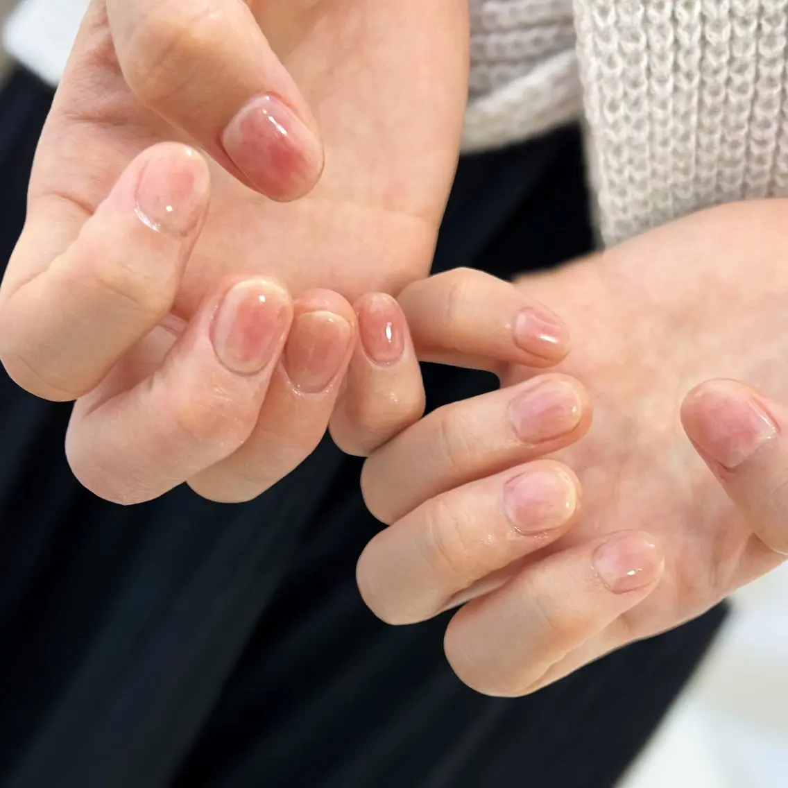 ネイル ニュアンスネイル オフィスネイル シンプルネイル 冬ネイル pointillé .ayaのネイルデザイン