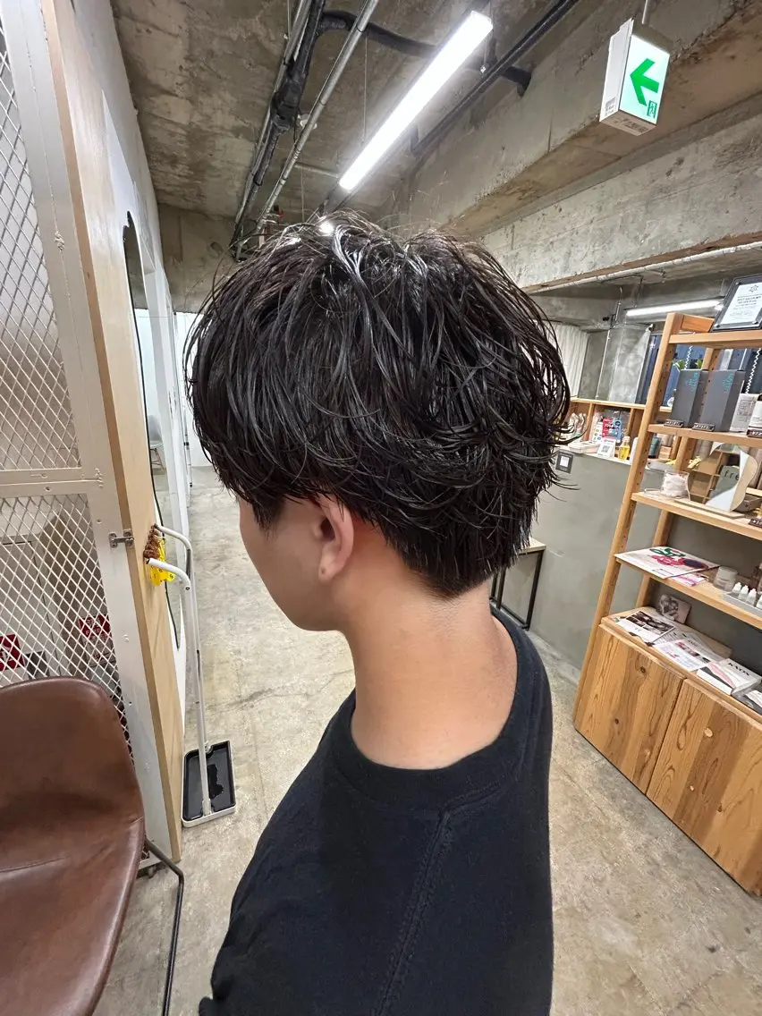 ショート パーマ メンズ カット パーマ 🌹スポットパーマ 🌹韓国風/ユーキのヘアスタイル