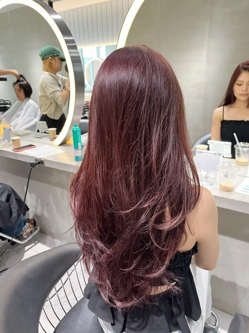 ロング カラー カット ヘアカラー 美髪矯正 レイヤーカット/加納のヘアスタイル