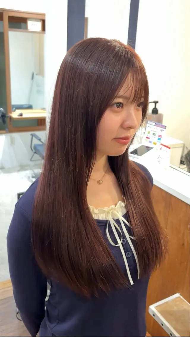 ロング カラー ブラウンカラー バイオレットカラー トリートメント ヘアカラー ✨透明感カラー✨ suzuka🫧のヘアスタイル