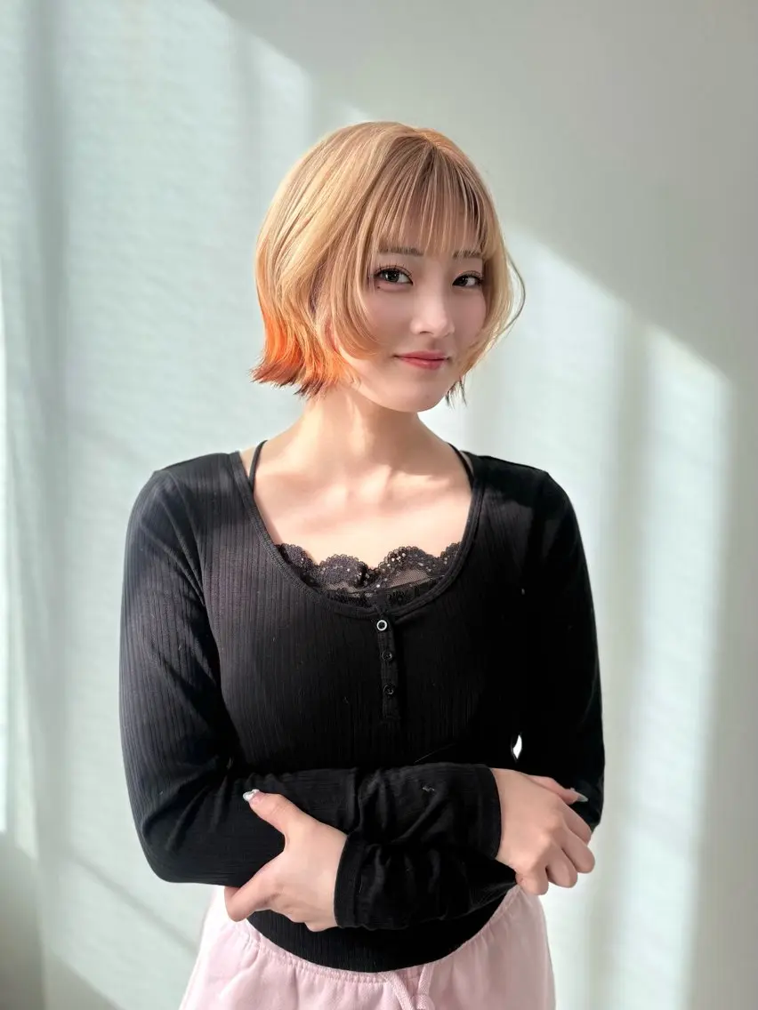 ミディアム カラー マツオカ マコのヘアスタイル