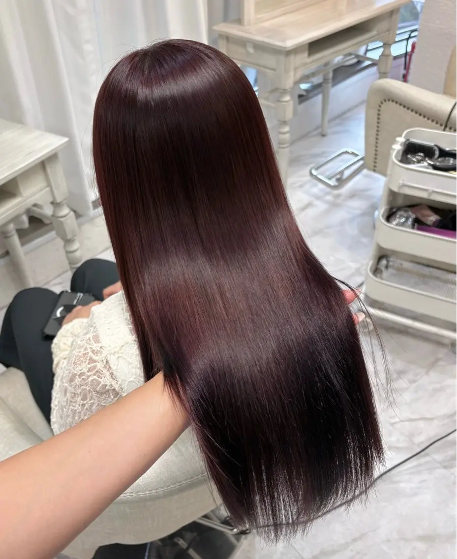 ロング 縮毛矯正 カット ヘアカラー トリートメント 大橋 美咲のヘアスタイル