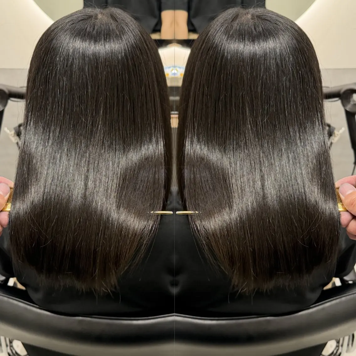 ミディアム 髪質改善 縮毛矯正 ヘアカラー 🔆ReFaで作る 髪質改善🔆のヘアスタイル