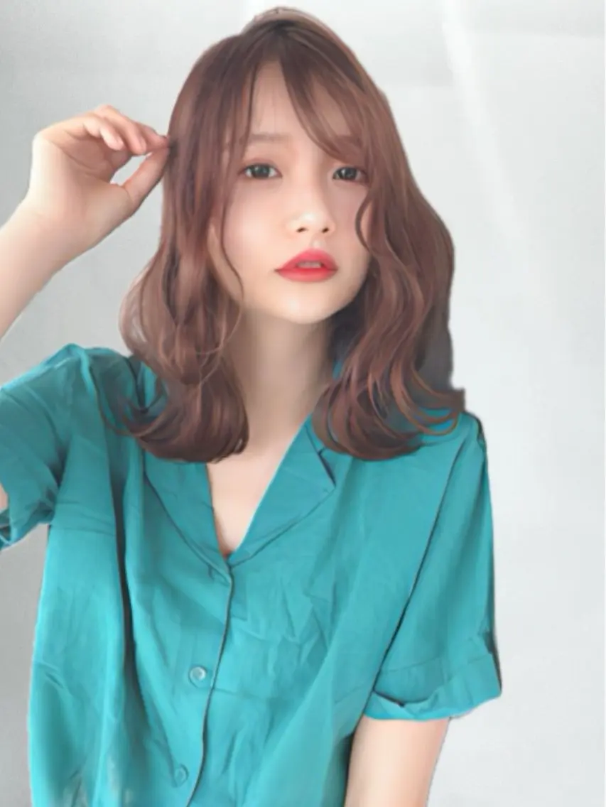 セミロング カラー カット ヘアカラー トリートメント 髪質改善×潤艶カラー ⭐️岡田崇彰のヘアスタイル