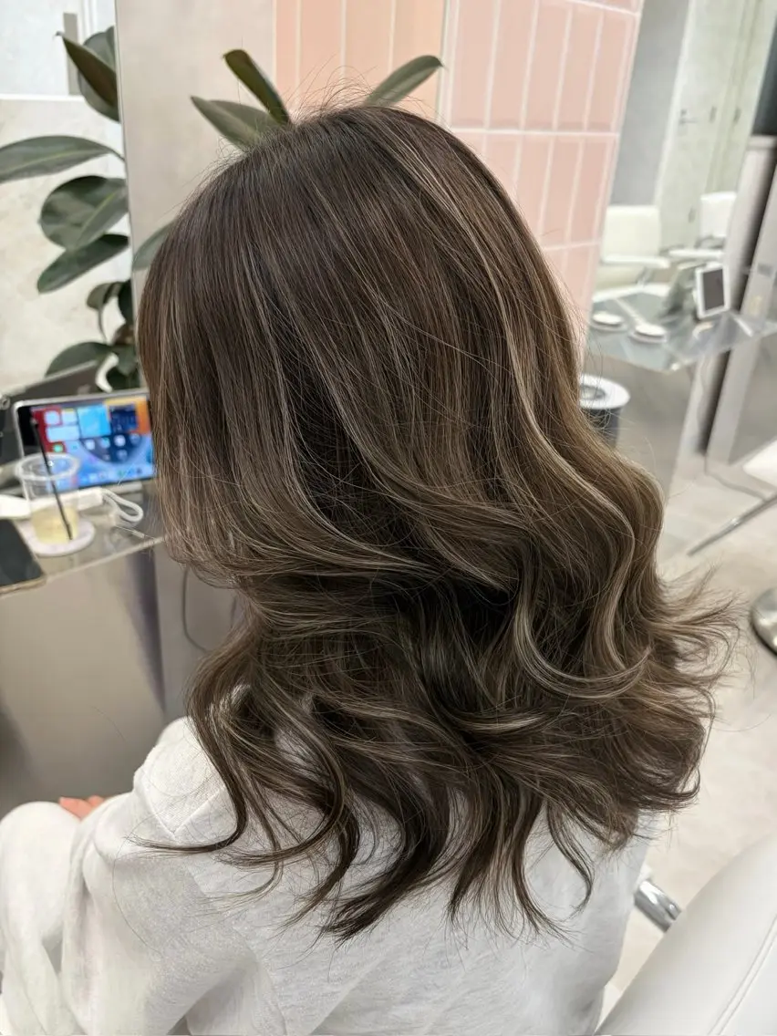 セミロング ヘアカラー sera 🎀ベージュのヘアスタイル