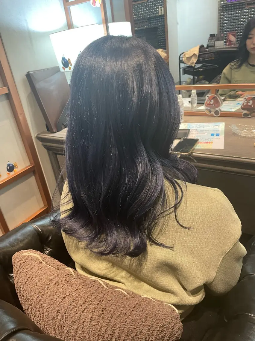 ロング カラー ブルーカラー ブルーバイオレット シルバー バイオレットカラー ヘアカラー Canon/ インナーカラー/小倉のヘアスタイル