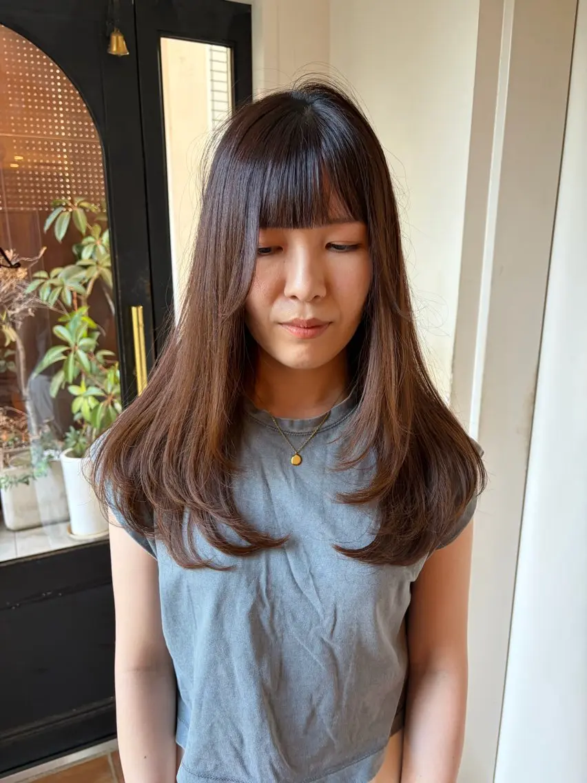 セミロング カラー レイヤーカット カット ヘアカラー 結衣/ 無料カットモデル🎀のヘアスタイル