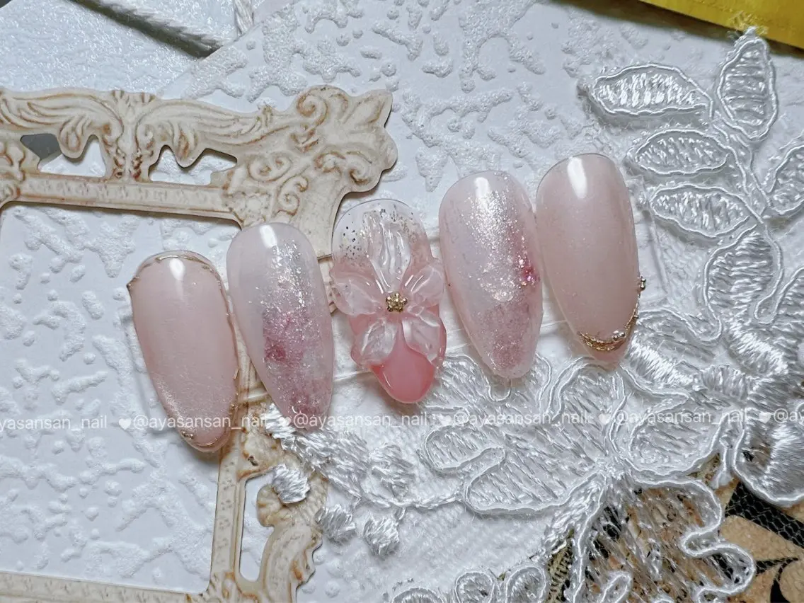 ネイル ハンドネイル ハンドケア あや✨🌸長さだし カワイイ系ピンク専門のネイルデザイン