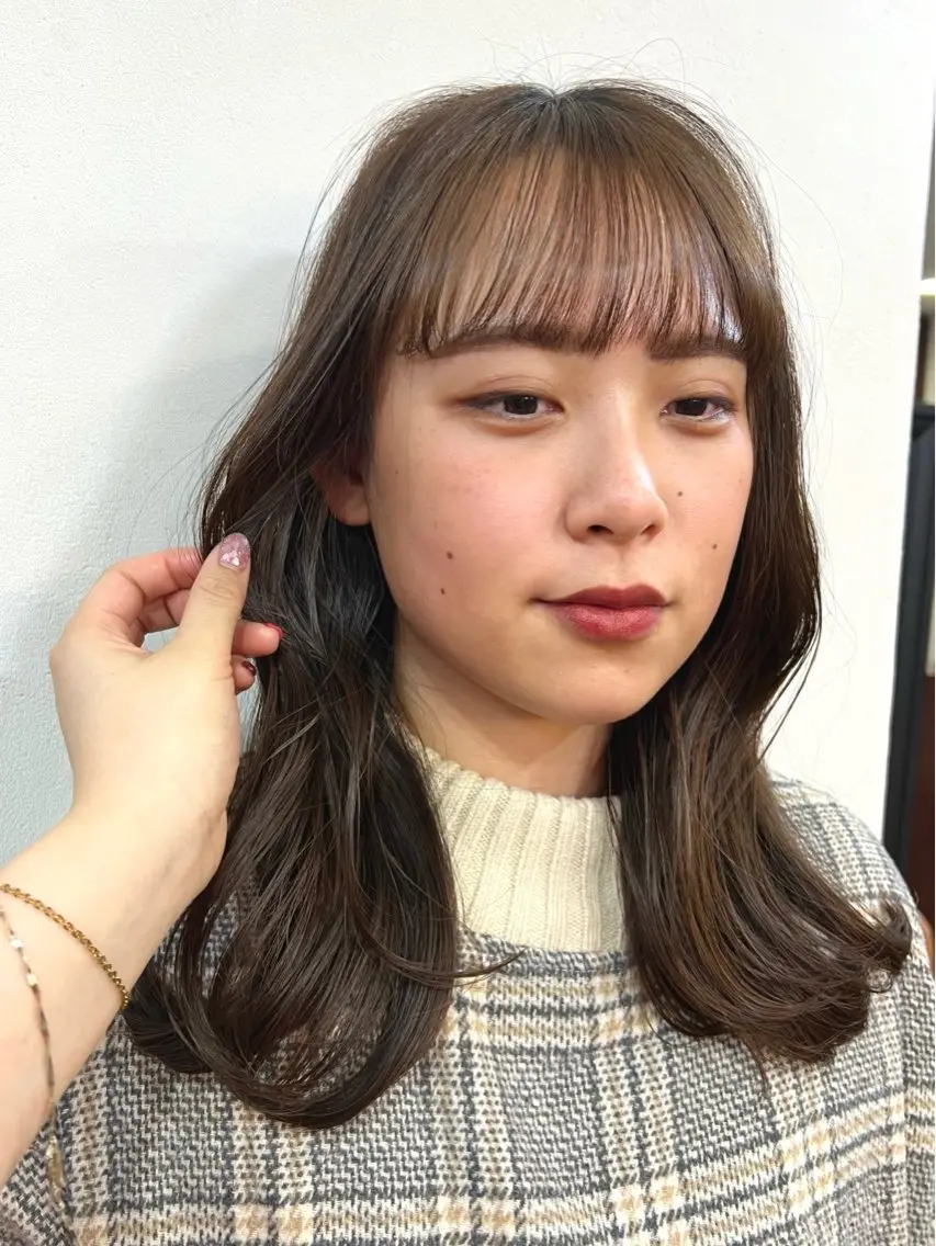 セミロング くびれヘア レイヤーカット ローレイヤー 韓国ヘア 🎀華澄のヘアスタイル