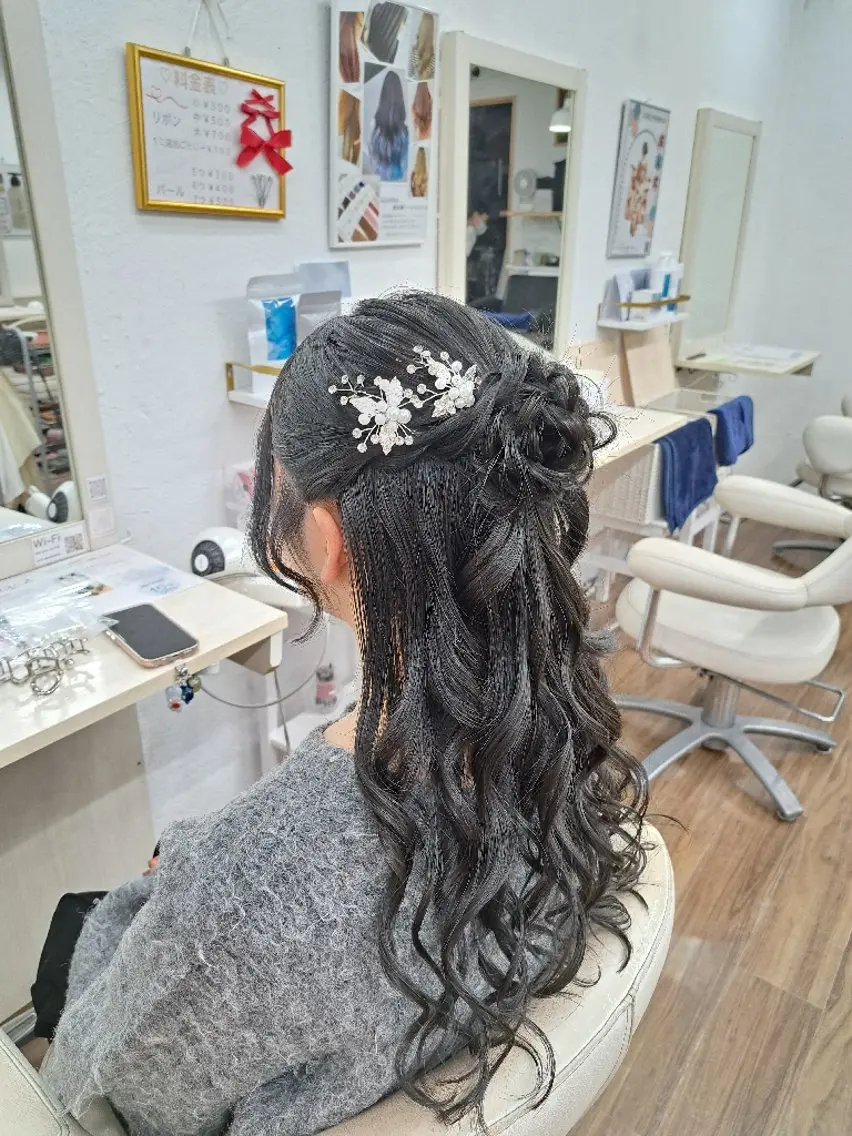 ヘアアレンジ ロング お団子ヘア ヘアセット GLOSS心斎橋🌹 はるなのヘアスタイル
