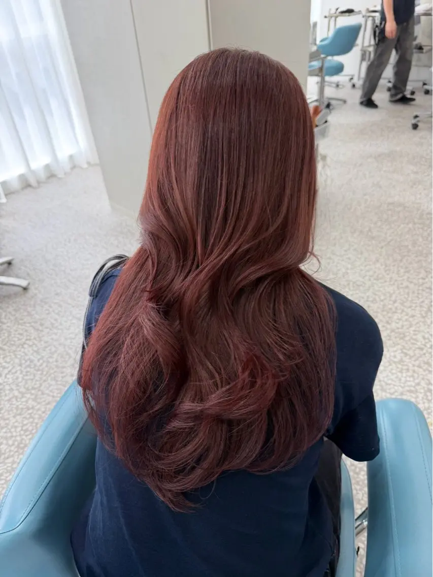 ロング ピンクラベンダー 韓国風ヘア ヘアカラー 古上 心晴のヘアスタイル