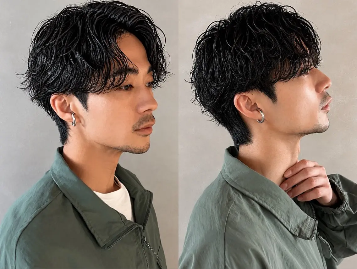 ショート メンズ メンズパーマ /セミナーモデル募集のヘアスタイル