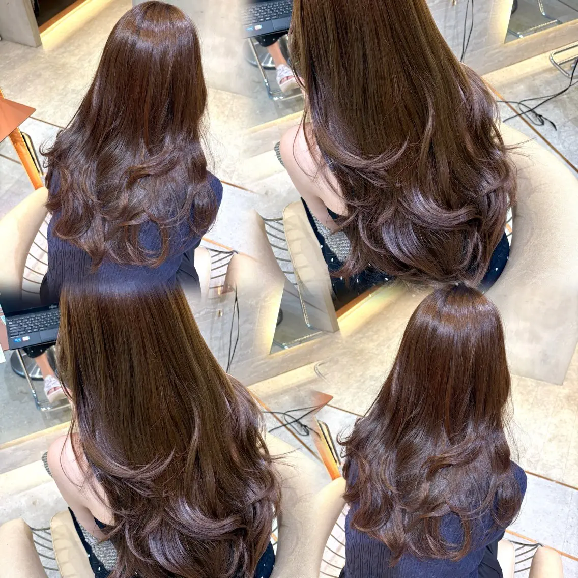 【ご新規様限定💡】透明感カラー🌱＋髪質改善2step Steam treatment 🫧+コテ巻き仕上げ🎀の写真
