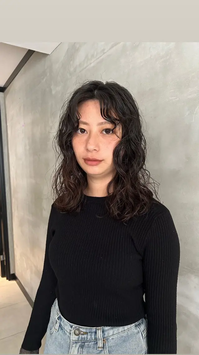 ロング パーマ カット パーマ タナカ カナ🫧のヘアスタイル