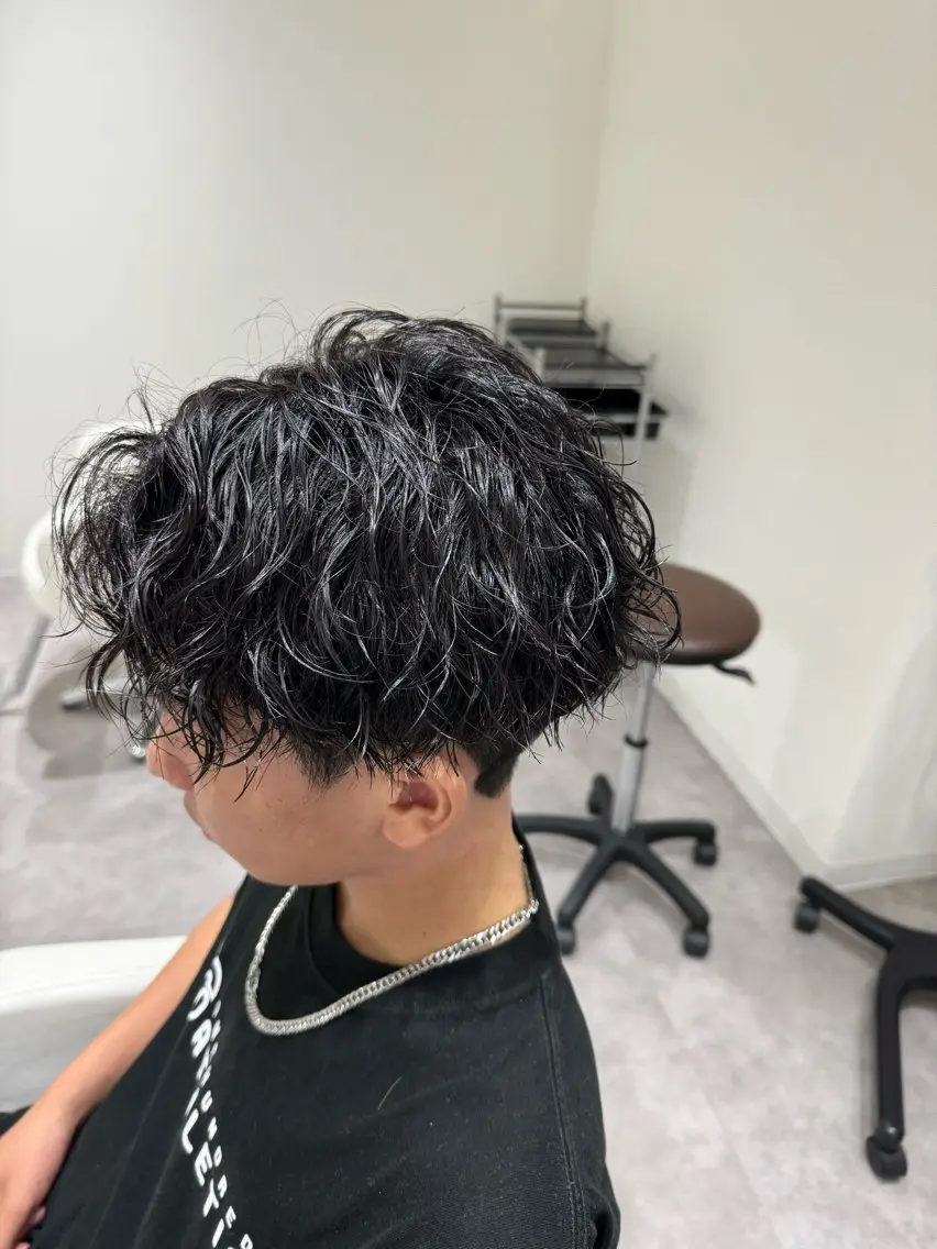 ミディアム カット パーマ 岐阜No.1メンズ 美容師／村上達紀のヘアスタイル