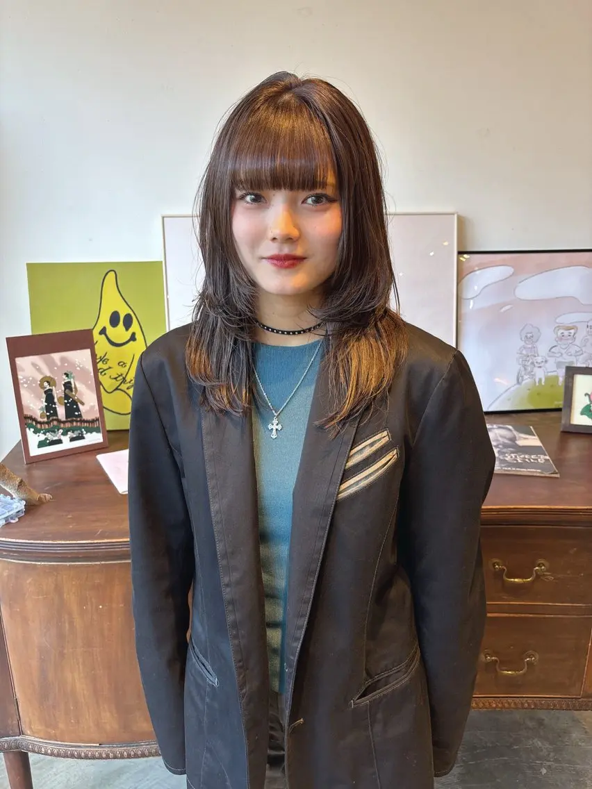 ミディアム ハッシュカット 安藤楓華 fuka andoのヘアスタイル